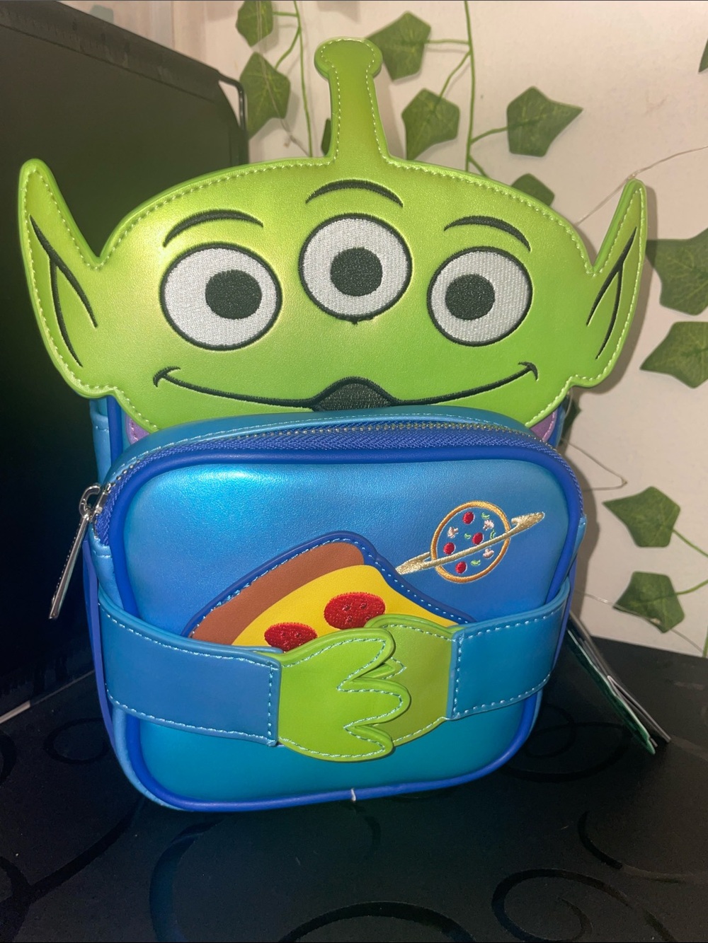 Loungefly Pixar Blue Alien Crossbuddies bag